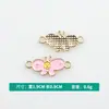 Atacado do Fabricante Versão Coreana Brincos Colar Pulseira Pingente Duplo Pendurado Liga Esmaltado Rosto Sorridente Borboleta Acessórios para Joias DIY