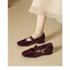 Retro Mary 2026 Novos Elegantes Sapatos de Salto Baixo Quadrados de Primavera Moda Francesa Couro Sapatos Femininos