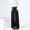 Young Orange# Jeans de Pierna Ancha Color Tanino Retro Estilo Americano para Mujer Sueltos Slim Cubre Caderas Elegantes Combinan con Todo