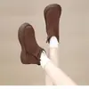 Sapatos de algodão quentes, com sola grossa e que aumentam a altura para mulheres, nova coleção outono/inverno 2026, sapatos de algodão versáteis estilo Birkenstock com forro de fleece para aquecimento, e botas de neve