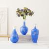 Jarrón de Cerámica con Esmalte Azul Cristalino Shumen, Decoración para Arreglos Florales de Sala de Estar, Sensación de Lujo Ligero y Gama Alta, Recipiente Hidropónico para Flores de Recibidor y Estudio