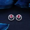 Selección de pendientes sudafricanos de alta calidad con microincrustaciones de circonitas y diamantes de alto carbono, tallados en diamante, imitación de hemoglobina de paloma natural.