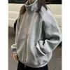 Chamarra David extragrande ORSIZE, estilo unisex, color liso, disponible en negro y gris, corte holgado, directamente de fábrica