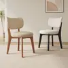 Cadeira de Jantar em Madeira Maciça para Uso Doméstico, Cadeira Moderna Estilo Creme com Almofada Macia, Banqueta de Jantar, Cadeira para Reunião de Hotel, Cadeira de Jantar de Luxo Leve com Encosto, Outros