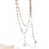 Nuevo Collar de Perlas de Lujo de Nicho con un Toque de Moda de Alta Gama, Doble Capa para Otoño e Invierno, Cadena Larga para Clavícula Cadena de Suéter