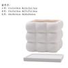 Vaso de Flor de Cerâmica Estilo Creme Argila Branca Queimada Simples Respirável e Absorvente de Água Doméstico Galão Planta Verde Suculenta Orquídea com Bandeja