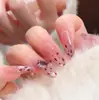 Olho de Gato Estilo Popular Arte de Unha Unhas Usáveis Roxo Unhas Pré-Feitas Adesivos de Unha Postiça Unhas Acabadas Estilo Curto Unhas Artesanais Removíveis