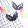 Decoración de pastel de cumpleaños hermosas alas banderín para pastel para insertar suministros para fiesta tarjeta para insertar banderín de cumpleaños