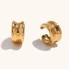 Moda Transfronteriza Europea y Americana Simple Versátil Joyería Retro Acero Inoxidable Chapado en Oro de 18K Cuerpo Cóncavo Brillo Clip para Oreja para Mujer