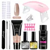 Limegirl traje de pegamento de extensión de cristal traje de arte de uñas herramienta lámpara ratón set de pinceles para uñas