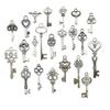 Conjunto de Acessórios de Joalheria Retrô Prata Antiga Chaves Artificiais de Liga Mista 20 Pingente Colar DIY Pingente Decorativo