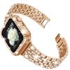 Adecuado para Apple Watch Correa Applewatch Correa de Metal con Diamantes Completos de Cinco Cuentas iWatch Modelo Inteligente con Diamantes