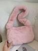 Bolso de Felpa de Imitación de Piel de Conejo Rex Otoño e Invierno Bolso de Hombro para Mujer Popular en Internet Sencillo Mao Mao Bolso de Mano Hombro Axila Bolso Cuadrado Pequeño