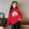 Y2368# camiseta interior de terciopelo para niños y niñas con cuello semi alto forrado de felpa ropa de otoño para niñas chaqueta cálida de moda combinable