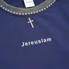 Jiangfu Comercio Exterior 2026 Verano Nuevo de Moda Fresco Camiseta Unisex de Manga Corta Suelta con Estampado de Tres Rayas Top Estilo Urbano