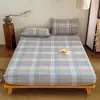2026 Nuevo Algodón Puro Hilo Teñido Algodón Lavado Artículo Individual Sábana Ajustable Sábana Ajustable Individual Funda de Almohada Juego de Tres Piezas