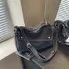 Bolsa Outono High-end Niche Bolsa Mensageiro Feminina 2024 Novo Estilo Simples Bolsa Tote de Jeans Simples Bolsa de Ombro Simples