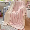 Manta gruesa de forro polar de doble cara con estampado de leopardo y gato rosa, manta de sofá de forro polar de leche y forro polar de cordero para otoño e invierno, manta para siesta de una persona