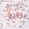 Joias para unhas rosa rosa material bolsa três-dimensional popular rosa japonesa transparente pilha unha diamante pequenos acessórios