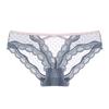 582V Deseo Puro Sexy Lunares Transparente Hot Pants Encaje Cintura Baja Tentación Transpirable Cubre Cadera Bragas para Mujer
