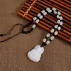 Collar con colgante de Buda Guanyin de Jade Blanco Imitación Collar de Buda Guanyin de Jade Blanco Joyería para puesto de lugar escénico