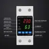 Protector Digital de Sobrevoltaje y Bajo Voltaje de Una Sola Fase con Doble Pantalla Pantalla Digital Corriente Ajustable Sobretensión y Subtensión Restablecimiento Automático 110/230V