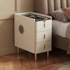Mesa de noche inteligente pequeña ultraestrecha de madera maciza, lujo ligero, moderna, simple, para dormitorio, hogar, carga inalámbrica, mesa de noche de pizarra