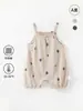 Ropa de bebé unisex de verano fina estilo Ins, mameluco de algodón de bambú para bebé, enterizo para bebé