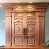 Entrada Villa Yushangfang Puerta de Cobre Doble Apertura Puerta de Cristal Antirrobo Puerta de Entrada Acero Inoxidable Antiguo Puerta de Cobre Real Venta al por Mayor