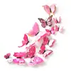 Juego de 12 mariposas de PVC, pegatinas magnéticas para nevera, pegatinas decorativas para pared, fiestas navideñas, H-003, doble capa