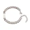 Tohm Cadena Cubana Simple Punk Diseño de Nicho Joyería Accesorio Versátil de Moda Pulsera para Hombres y Mujeres con Opciones de Grabado