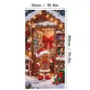 Cortina Decorativa de Porta de Natal Cortina Pendurada Tema de Natal Decoração de Feriado para Casa Loja Cortina de Porta Estampada com Padrão Vermelho e Verde Transfronteiriça