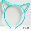 Linda Corona Dibujo Animado Orejas de Gato Color Rosa Fluorescente Plástico Cabeza de Unicornio Diadema Tocado de Princesa Brilla en la Oscuridad