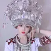 Nuevo Adorno de Sombrero de Plata Étnico Miao Minoritario Sombrero Característico Étnico Miao de Guizhou Guangxi Yunnan Adornos de Tocados Étnicos
