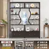 Moderno Gabinete Minimalista para Exhibición de Té Estilo Chino, Gabinete de Té para Sala de Té, Estante de Exhibición Multipropósito, Bambú