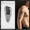 [15 opcional] Corpo de flor inglesa palavra explosão meio braço suco de ervas tatuagem à prova d'água durável masculino alto valor de cor