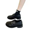 3 Zapatos de Tacón Grueso de Hada Hebilla Primavera Otoño Francés Nuevo Casual Bajos Pequeños Zapatos de Cuero Estilo Tacón de Mujer Zapatos de Una Sola Pieza 2026 Pares Centímetros