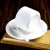 Xícara de Chá da Tarde de Cerâmica para Escritório e Café Presente Criativo Feto Branco Porcelana Óssea Xícara de Café Pires