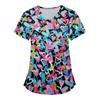 Ropa protectora con cuello en V 2024 primavera nuevo versátil estampado manga corta transfronterizo suministro de ropa de mujer europea y americana