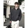 Nueva colección de otoño e invierno para hombre: suéter cárdigan versátil, de corte holgado, con capucha, de estilo relajado y cierre de cremallera, prenda superior para hombre