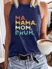 Amazon MAMA Top de Verano Estampado sin Mangas Camiseta Cuello Redondo Jersey Chaleco Comercio Exterior Día de la Madre para Mujer