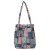 Bolso de lona a cuadros para mujer, primavera y verano 2024, nuevo, moderno, de gran capacidad, para hombro, informal, combinable.