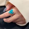 Anel de amor com gota de esmalte estilo moda japonesa e coreana para meninas, luxo leve, personalidade, design de joia versátil, fornecimento para comércio exterior