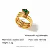 Anel de Aço Inoxidável Yingtai Europeu e Americano Ins Acessível Luxo High-End Banhado a Ouro 18K Aço Titânio Dourado com Diamantes Que Não Desbotam para Mulheres