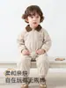 Mono de bebé para primavera y otoño con cuello camisero, ropa exterior de pana para niños y niñas, moderno y versátil, Ropa infantil Anyang