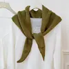 Chal Triangular Tejido de Lana de Color Puro Hueco Estilo Coreano para Mujer Moda Otoño/Invierno Versátil para Superponer Cárdigan Pequeño