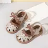 Zapatos de Princesa para Bebé Sandalias de Verano Transpirables de Punta Cerrada para Niñas Suela Suave Antideslizantes Zapatos de Goma para Bebé Zapatos Calados para Niños Pequeños