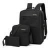 Mochila escolar transfronteriza para estudiantes, de tres piezas, de gran capacidad, para viajes diarios, para ordenador, para hombre, informal