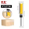 Cuchillo de Fresado de Perfil para Rebaje con Vástago de 1/4 Transfronterizo Herramienta de Fresado para Carpintería Cuchillo Recto con Rodamiento de Doble Filo Cuchillo Recto Extendido Máquina de Rebaje