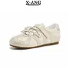 Sapatos de Treino Alemães Estilo Ballet em Couro Genuíno Sapatos Femininos 2026 Outono Novo Versátil Solado Macio Sapatos Forrest Gump Sapatos Esportivos Casuais